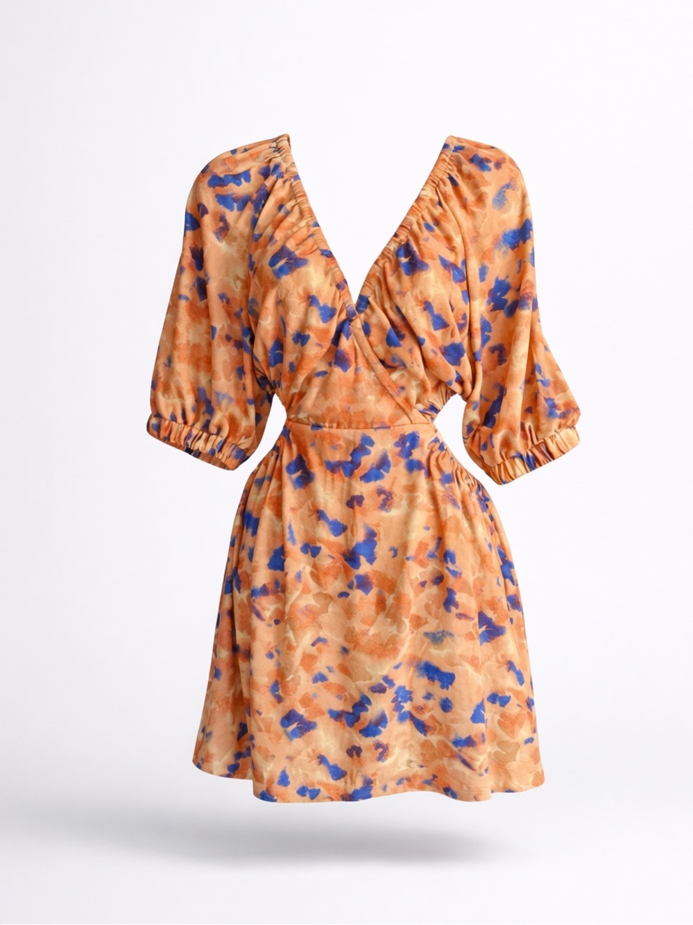Open Edit Cutout Puff Sleeve Minidress